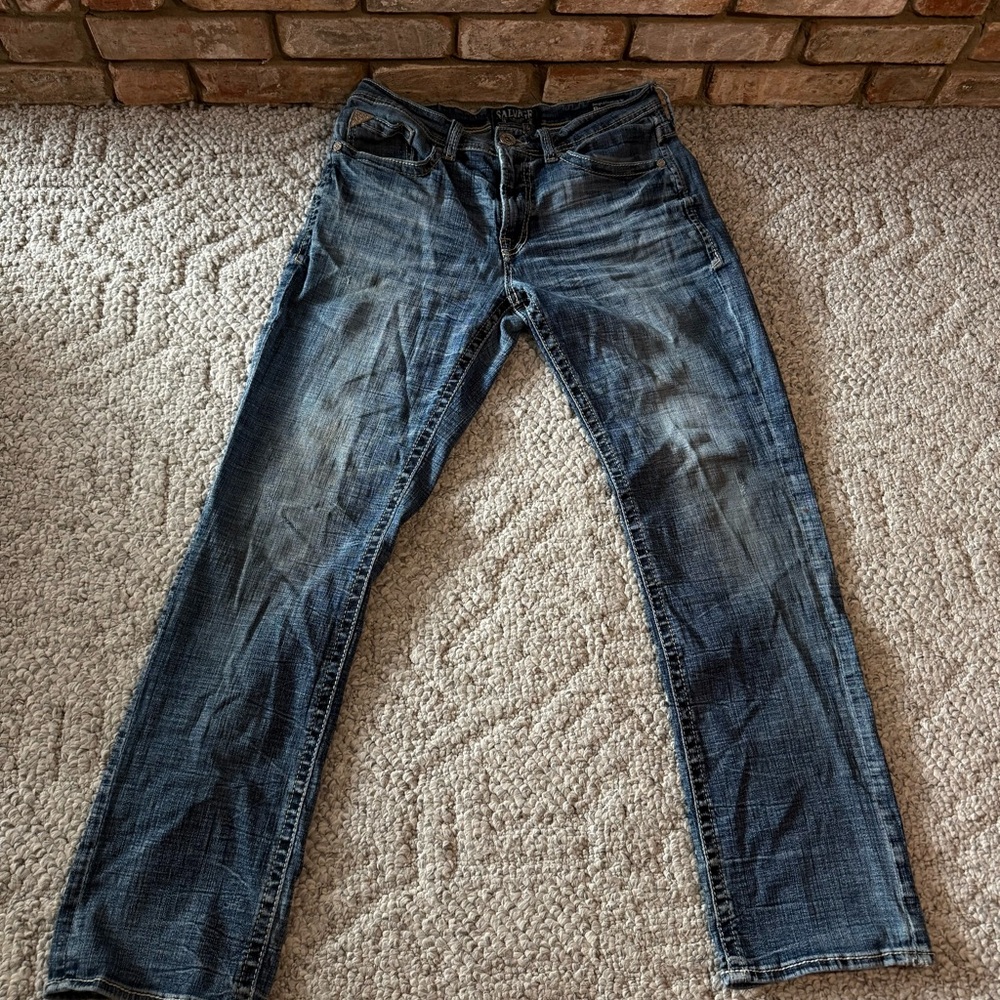 Salvage Men's Classic Blue Straight Jeans